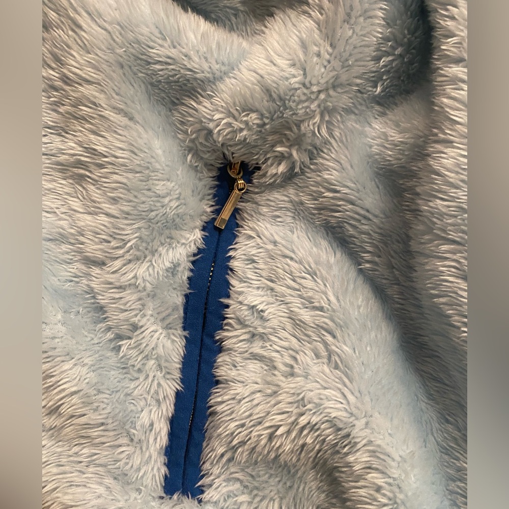 🎉HP🎉Lilly Pulitzer Skipper Sherpa Popover Fleece Fuzzy Half Zip Skim blue XXL - Picture 6 of 10